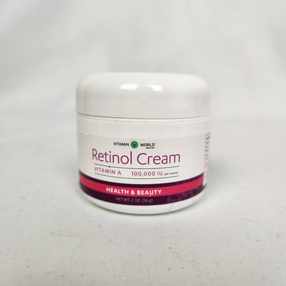 New Sealed Vitamin World Retinol Cream‎ Vitamin A 100,000 IU 2 oz. Face Cream